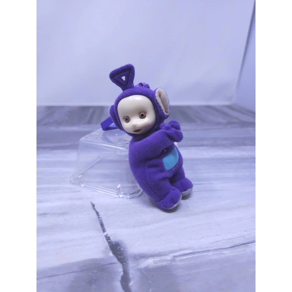 VTG 1999 BK Teletubbies Purple Plush Tinky Winky Backpack Keychain Clip-On